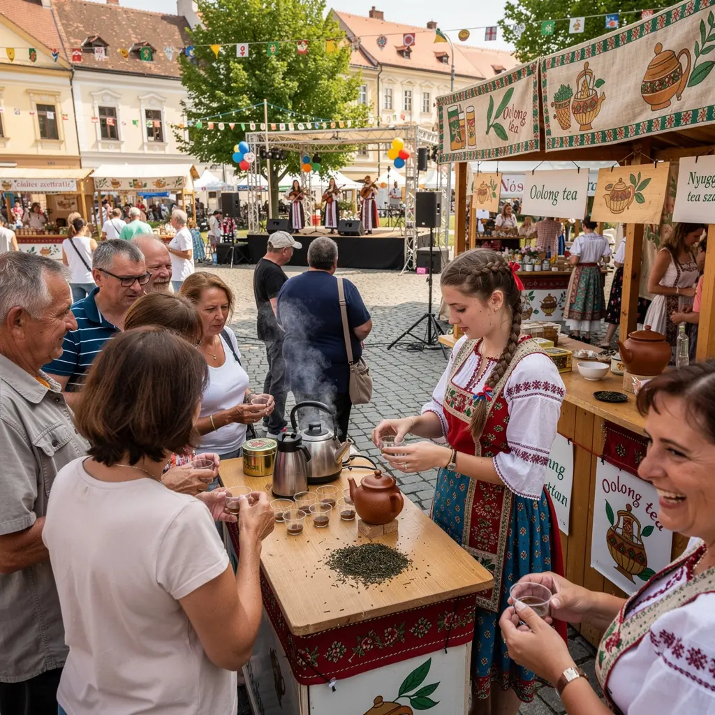 Egy finom oolong tea készítési folyamatának lépései.